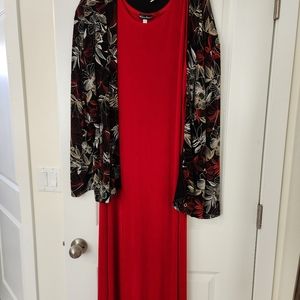 Red dress With Jacket